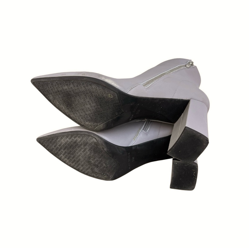 Marc Fisher Gray Leather Asymmetrical Ankle design Booties. SZ 11 M. - Picture 6 of 9